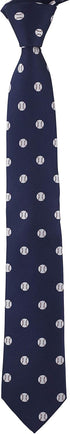 Sports Baseball Necktie With Box White Baseball Ball Navy Tie...