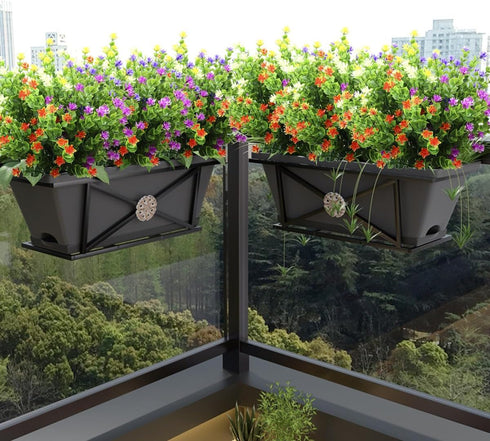 10 Pcs Artificial Flowers, Fake Outdoor Flowers UV Resistant, Lifelike Plastic Flowers for Indoor Outdoors Home Office Garden Wedding Sidewalk Tri...