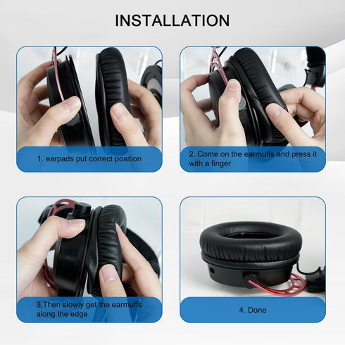 GVOEARS Replacement Ear Pads Cushions for HyperX Cloud 1/I/2/II/3/III/Pro/Core/Alpha/Alpha S/Flight/Stinger/Mix/CloudX/CloudX Chat Headphones, Ear...