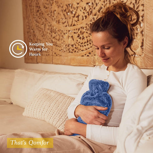 Hot Water Bottle with Soft Cover - 1.8L Large - Classic Hot Water Bag for Pain Relief, Neck and Shoulders, Feet Warmer, Menstrual Cramps, Hot and ...