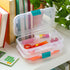 Sterilite Small Divided Pencil Box, Stackable Plastic Small Storage Container with Latching Lid, Organize Pens and Small Items, Clear Case, 12 Pac...