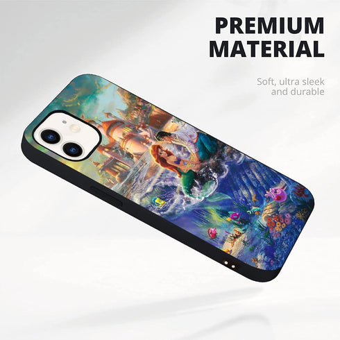 Cute Design Compatible with iPhone 11 Case, Shockproof Protective Case Made with Hard PC Back TPU Case (Beautiful-Princess-Mermaid-4)...