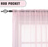KEQIAOSUOCAI Set of 2 Girls Room Baby Pink Sheer Curtains Panels for Kids Nursery Bedroom Living Room Rod Pocket Sheer Voile Drapes Each is 52 Inc...