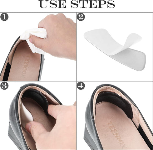 Hotop 6 Pairs Heel Cushion Pads for Women Adhesive Heel Grips Stickers Liner Inserts Ankle Protector for Loose Shoes Back(Black, White)...