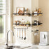 AMADA HOMEFURNISHING Bathroom Shelves with Towel Bar, Floating Shelves, Wall Shelves for Bathroom/Living Room/Kitchen/Bedroom, Light Brown Shelves...