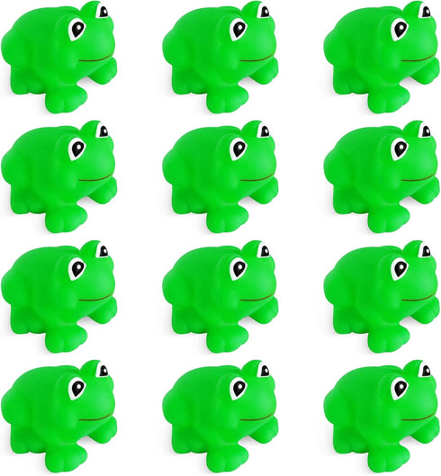 Kids Bath Toys 12PCS Rubber Frogs Squeak Toys and Float Frogs Baby Shower Toys, Swimming Bathtub Toys...