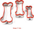 3-Piece Dog Bone Cookie Cutters Set - Dog Treats Cutters, Bone Shapes, 2.4" to 3.9" Soft PVC Coated...