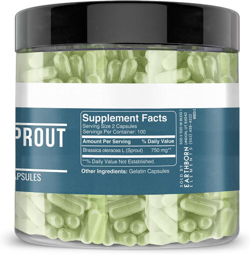 Earthborn Elements Broccoli Extract 200 Capsules, Pure & Undiluted, No Additives...