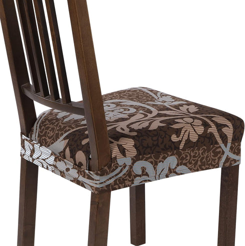 SearchI Stretch dining chair seat covers set of 2, Soft Removable Washable seat covers for dining chairs, dining room seat cover protector (Rear-c...