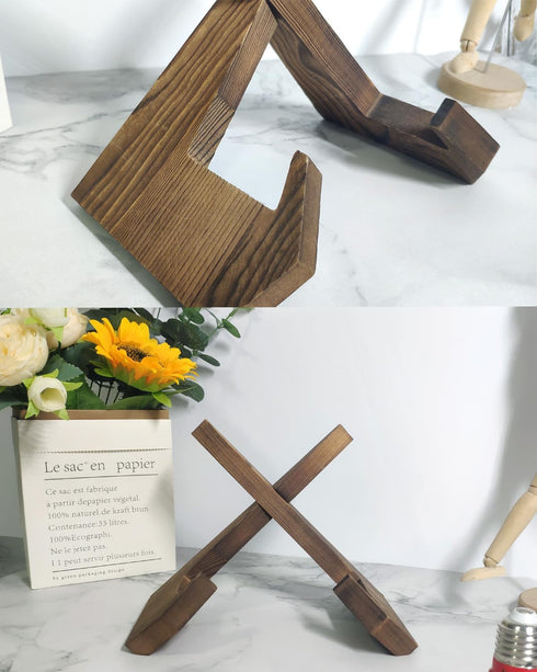 Plate Stands for Display, 6.5 Inch Plate Holder Display Stand Wooden Table Top Decorative Frame Holder Stand for Picture Frame, Plate, Photos, Boo...