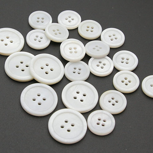 White Genuine Mother of Pearl Buttons, 22PCS/Pack(16PCS 15MM+6PCS 20MM), Natural MOP Pearl Shell Bulk Buttons for DIY Sewing Crafts,Shirts, Suits ...