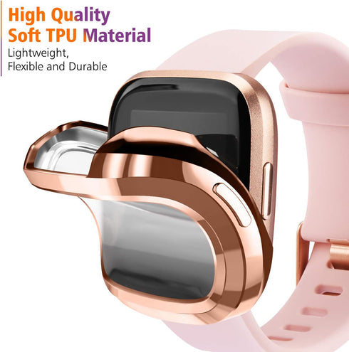 Tobfit 2 Pack for Fitbit Versa 2 Screen Protector Case, Soft Plated TPU Full Around Sensitive Touch Protective Cover for Fitbit Versa 2 Smartwatch...