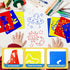 24 Pieces Stencils for Kids, Drawing Stencils Chalk Stencils Large Washable Sports, Planet, Fairy Tale and Cartoon Themed Primary Shape Template f...