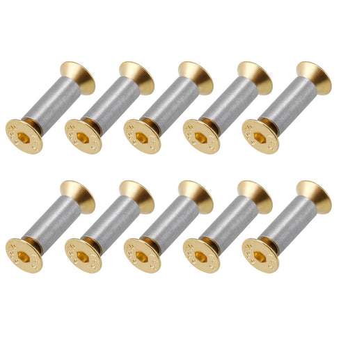 10 Packs Knife Handle Screws Rivets Bolts Fasteners, Gold Hex Flat Head Screws, Knives Maker Screws for Fixing Blade Knife...