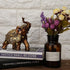 Golden Elephant Statue, Resin & Wood Grain Collectible Figurine, Feng Shui Lucky Elephant Sculpture for Home TV Cabinet...