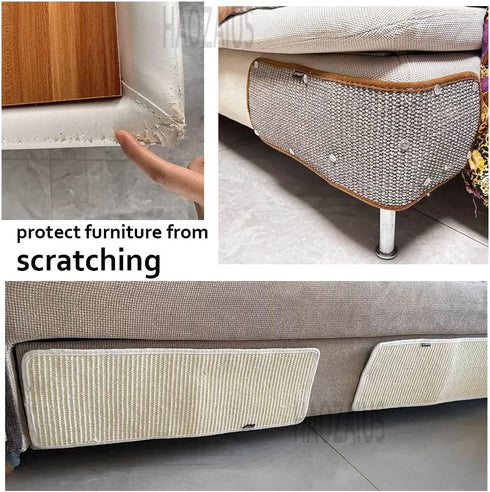 Cat Scratching Pad Natural Sisal Cat Scratcher Mat Sofa Bed Protector Scratch Pad Couch Side Cover, Easy Installation Heavy Duty Thicken Cat Scrat...
