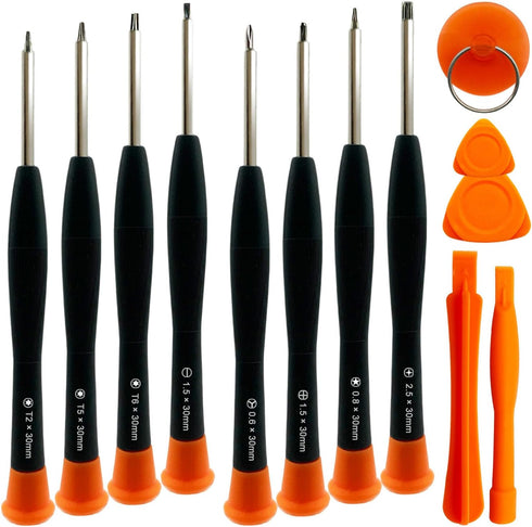 Screwdriver Set Compatible with iPhone Samsung Macbook, Phillips #000 1.5mm, P2 Pentalobe Screwdriver, Tri-point Y000, T2 T5 T6 Torx, Suction Cup,...