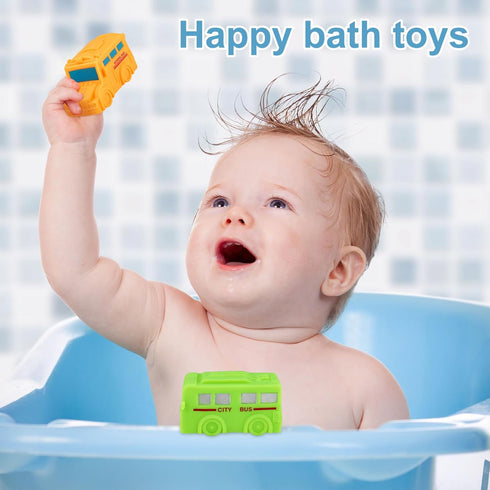 6 PCS Bath Toys for Toddlers, Baby Toys for Babies and Toddlers, Car Bath Toys, Bathtub Toys Pool Toys Bath Toys, Water Squirting Bathtime Play fo...