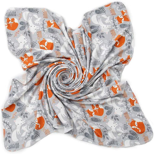 Galabloomer Newborn Swaddle Blanket with Beanie Set Baby Boy Receiving Blanket Rainbow (Deer& White Fox)...