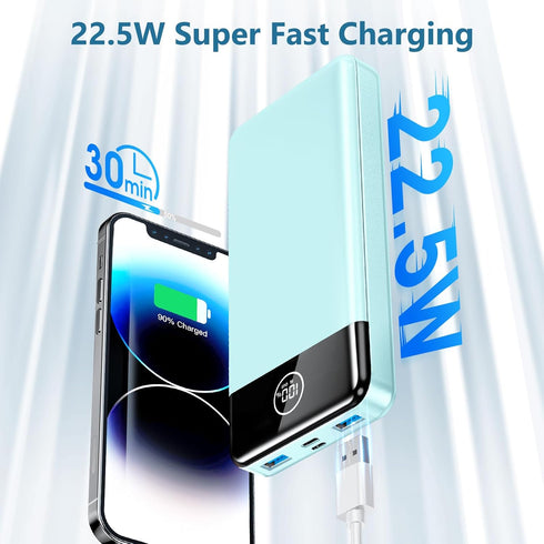 Portable Charger, 33800mAh Power Bank, 22.5W Fast Charging Battery Pack with USB C/USB A Output, Digital Display Portable Phone Charger for iPhone...