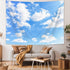 Light Blue Wall Decor Tapestry Blue Sky White Clouds Natural Landscape Tapestries Wall Art Hanging, Summer Sunny Peace Nature Aesthetic Tapestry f...