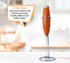 Elementi Handheld Milk Frother with Stand - Mini Mixer for Powder Drinks - Handheld Frother for Coffee - Electric Wisk - Hand Mixer Cordless - Spe...