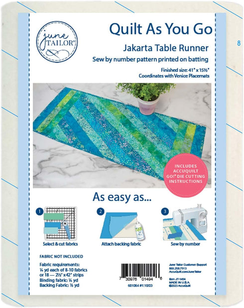 June Tailor Quilt As You Go Table Runner - Jakarta design, Natural...