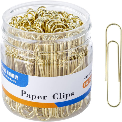 Large Paper Clips, Gold Paper Clips, 2 Inch Paper Clip, Jumbo Paperclips 100/Pack...