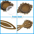 Glarks 12-Pieces Mixed Metal Antique Bronze Bookmark Sets, 6 Styles Round and Oval Alloy Trays and Glass Cabochons for Reading Gift Crafting DIY B...