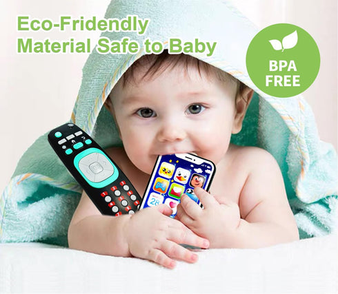 Baby Remote Control Toy and Smartphone Bundle, Pretend Play Playset for Toddlers Babies? Musical Toys with light and sound for Boys and Girls...
