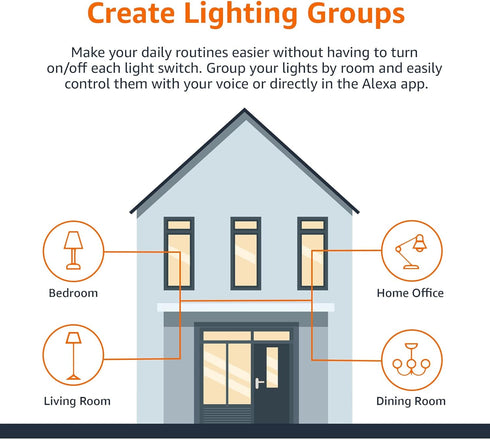 Amazon Basics - Smart A19 LED Light Bulb, 2.4 GHz Wi-Fi, 9W (Equivalent to 60W) 800LM, Works and Dims with Alexa Only, 1-Pack, Multicolor...