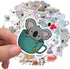 Koala Bear Stickers 50pcs - Cute Boy & Girl Stickers for Laptop, Water Bottle, Luggage, Snowboard, Bicycle, Skateboard - Waterproof Decals...