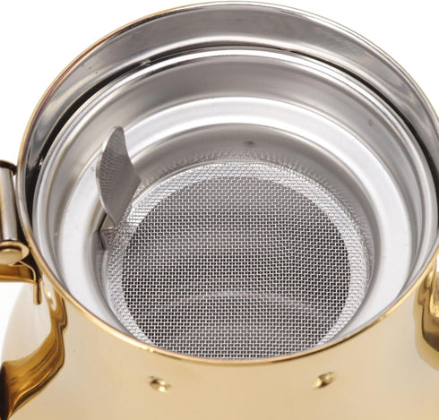 Stainless Steel Tea Pot With Filter Rust Proof Durable Oil Strainer Pot For Hotels Restaurants Homes 850ml Tea Kettle (golden)...