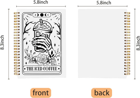 The Iced Coffee Tarot Journal Notebook - Coffee Lover Gifts, Tarot Lover Gifts, Gothic Skeleton Notebook, Witchy Journal, Witchy Gifts, Gothic Off...