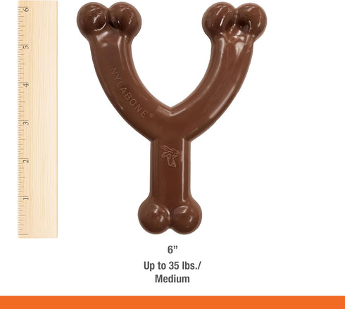 Nylabone Flexi Chew Wishbone Dog Chew Toy - Flexible Dog Toy for Moderate & Gentle Chewers - Flavor Medley, Wolf/Medium (1 Count)...