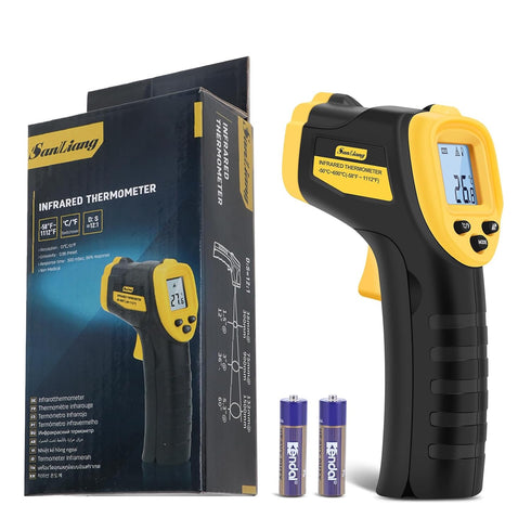 Infrared Thermometer Laser Temperature Gun -58? to 1112? with Adjustable Emissivity & Max and Min Measure Laser Digital IR Thermometer Gun Temp IR...
