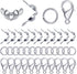 Lobster Clasps for Jewelry Making, 500 Pcs Jewelry Making Supplies Includes 100 Pcs Lobster Claw Clasps, 200 Pcs Open Jump Rings and 200 Pcs Bead ...