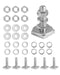 T Slot Bolts for Roof Rack Cross Bars, Platform, Cargo Basket, Stainless M6x35mm/M8x30mm, 3mm Thick, Square T Track Bolt Adapter to Secure Bike/Sk...