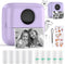 HuiJuKeJi Mini Sticker Printer Bluetooth Smart Pocket Inkless Thermal Printer with 11 Rolls Thermal Paper and Sticker for iOS&Android, Portable Re...