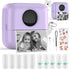 HuiJuKeJi Mini Sticker Printer Bluetooth Smart Pocket Inkless Thermal Printer with 11 Rolls Thermal Paper and Sticker for iOS&Android, Portable Re...