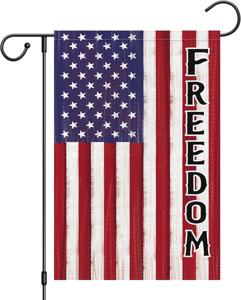 American Freedom Flag USA Garden Flag 12x18 Inch Double Sided, Patriotic 4th of July Yard Flag for Independence Day Outdoor House Decorations (ONL...