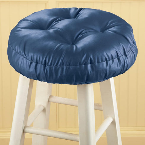 Collections Etc Foam-Padded Thick Waterproof Barstool Seat Cover Cushion with Slip Resistant Backing, Navy...