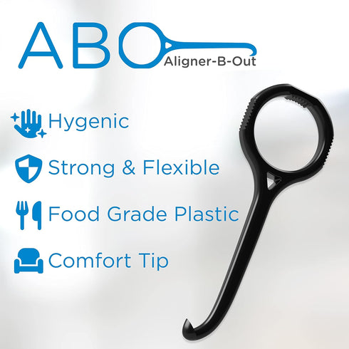Aligner-B-Out v2 | Beautiful Black 4 Pack | Invisalign Remover Tool & Aligner Remover Tool For All Aligners & Removable Retainers | Orthodontist R...