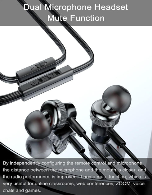 USB C Headphone,USB Type C Earphone with Microphone Noise Isolated & Volume Control with Heavy Stereo, Compatible for Samsung S20/S21/Note10 Huawe...
