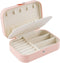 Travel Jewelry Box, PU Leather Small Jewelry Organizer for Women Girls, Double Layer Portable Mini Travel Case Display Storage Holder Boxes for St...