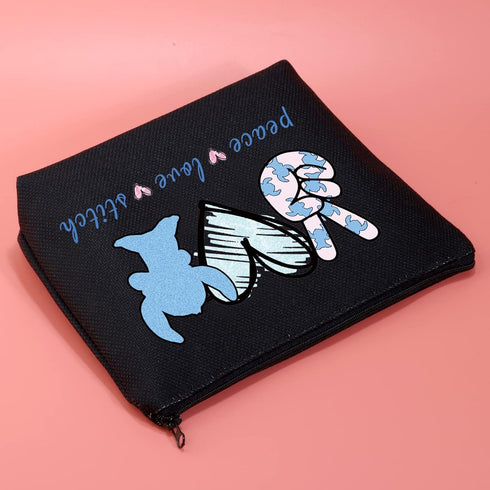 JXGZSO Cartoon Love Gift Hawaiian Bags Party Peace Love Cosmetic Bag With Zipper Movie Inspired Makeup Bag...