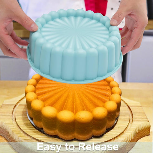 Palksky Charlotte Cake Pan Silicone, Nonstick, 10 inch Round Cake Molds for Baking...