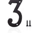 3 Inch House Numbers- Special Cast Iron Home Address Number- Easy Install (3 Inch High, 3)...