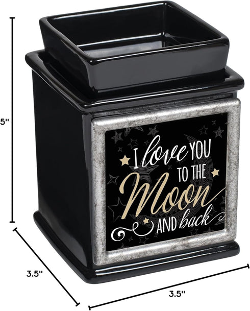 Elanze Designs Love You to The Moon Ceramic Glossy Black Interchangeable Photo Frame Candle Wax Oil Warmer...