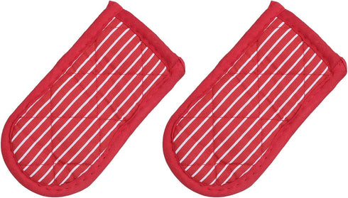 uxcell 2Pcs Pan Handle Sleeve, Pot Handle Covers Heat Resistant Iron Skillet Handle Covers for Kitchen Baking Cooking Supplies, Red and White Stri...